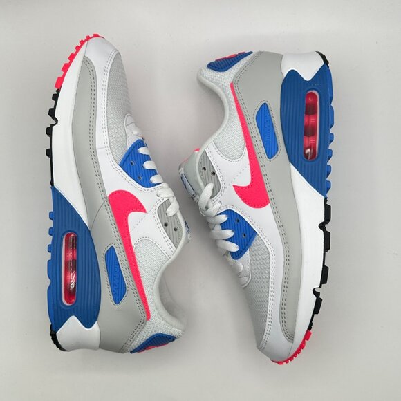 Nike Air Max 90 III Womens Gym Shoes White Red Blue Coral DA8856-100 NEW Size 10 - Picture 7 of 12